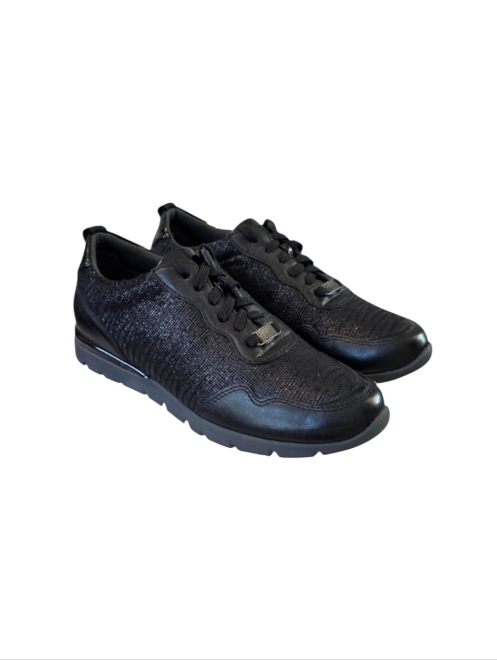 Spring Step Nylla Black Leather Sneakers Size 38 EU